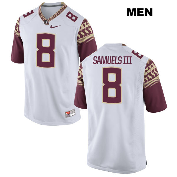 Men's NCAA Nike Florida State Seminoles #8 Stanford Samuels III College White Stitched Authentic Football Jersey DLY8369GW